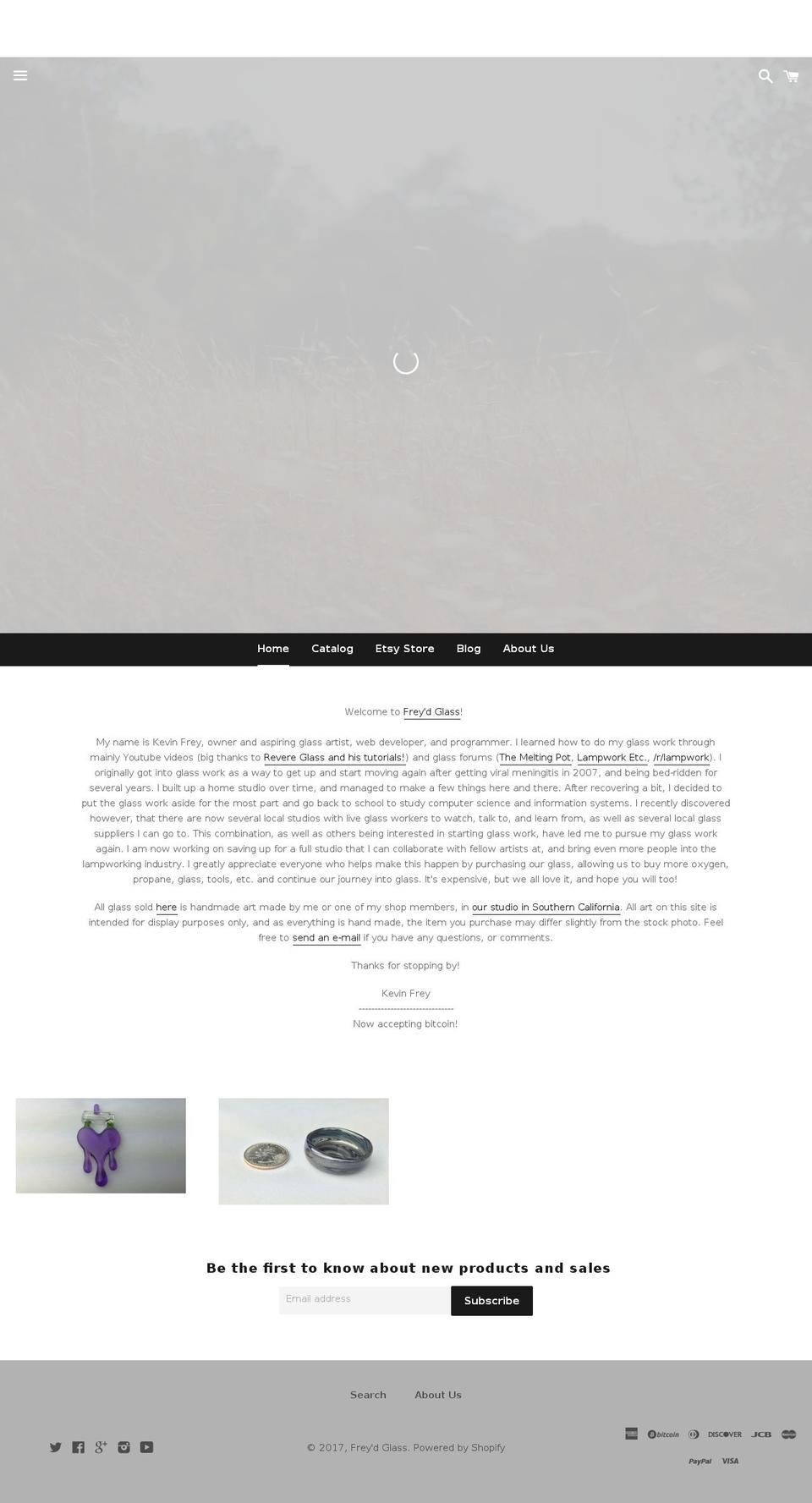 freydglass.com shopify website screenshot