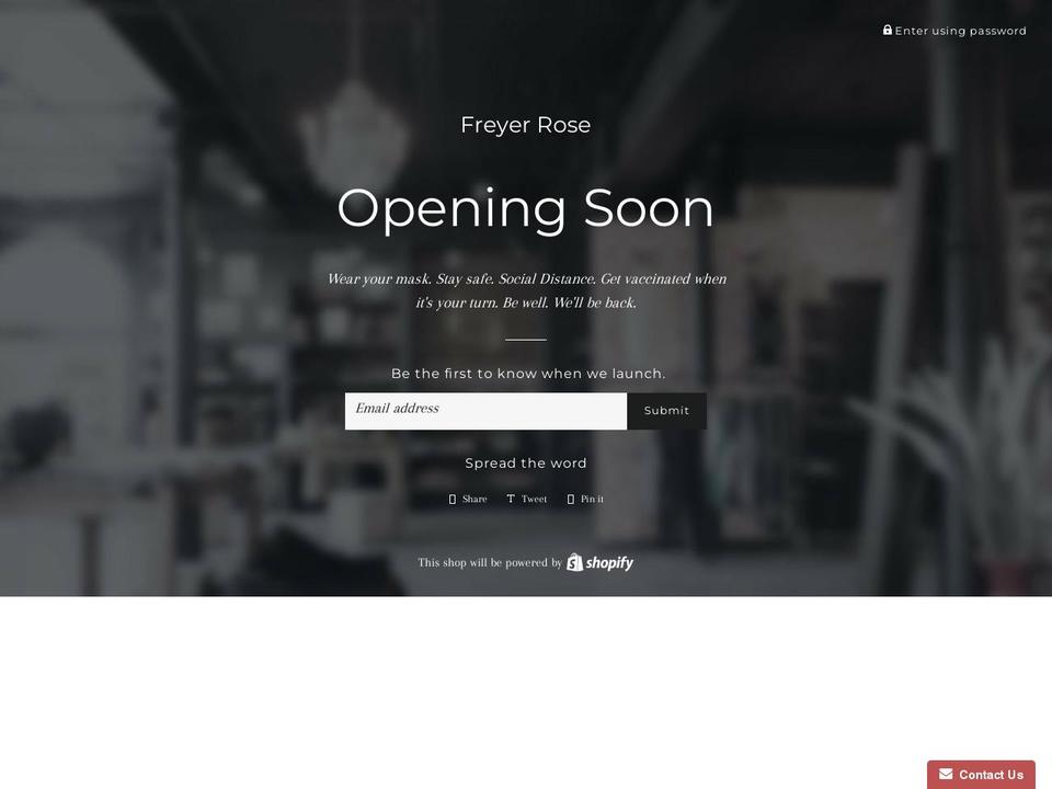 freyerrose.com — Shopify storefront screenshot