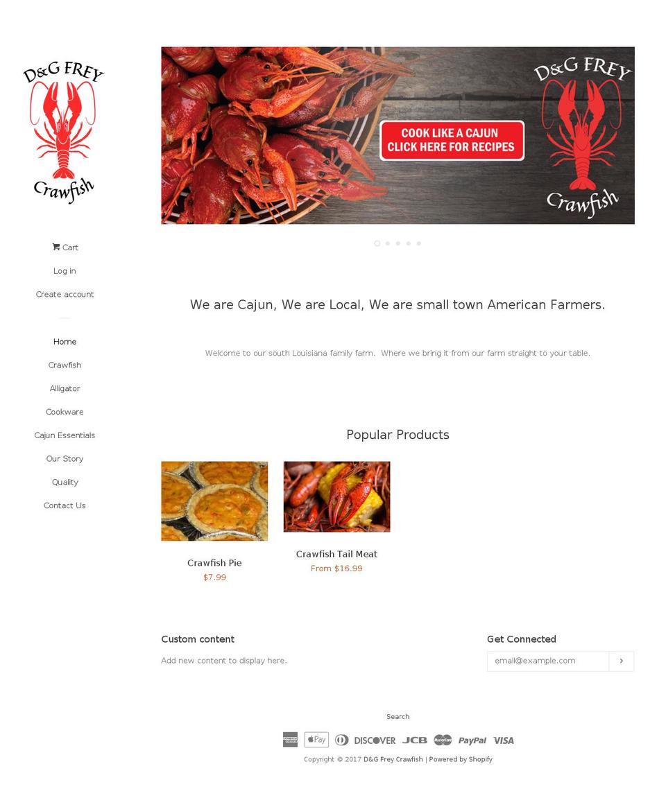 freylouisianacrawfish.com shopify website screenshot