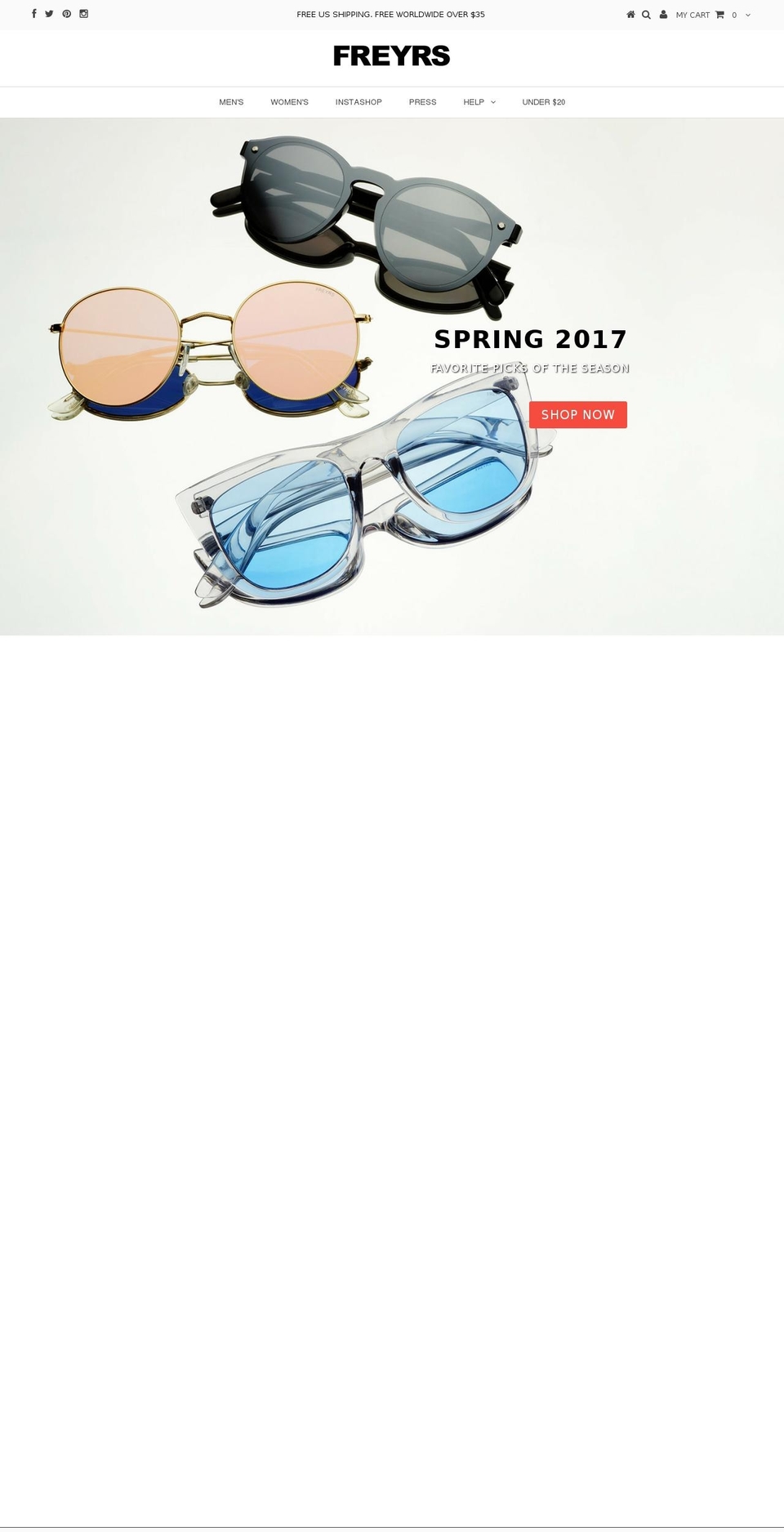 freyrs.com shopify website screenshot