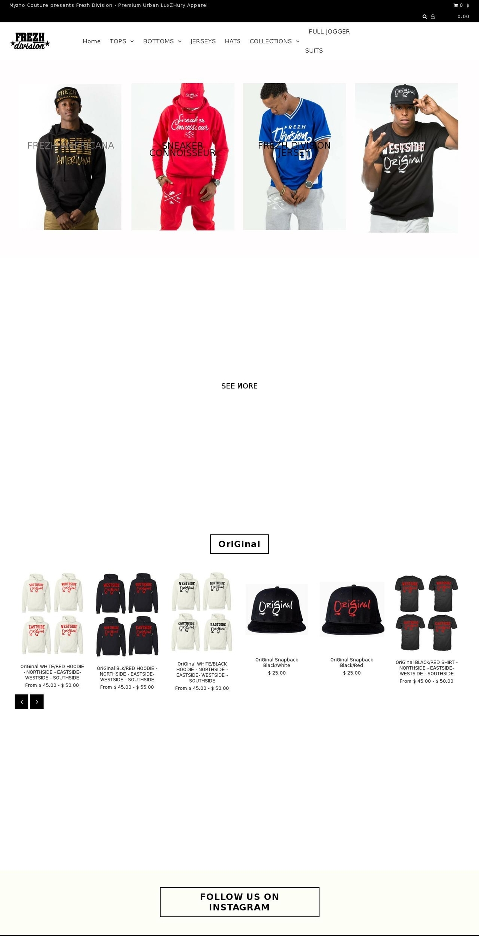 frezhdivision.com shopify website screenshot