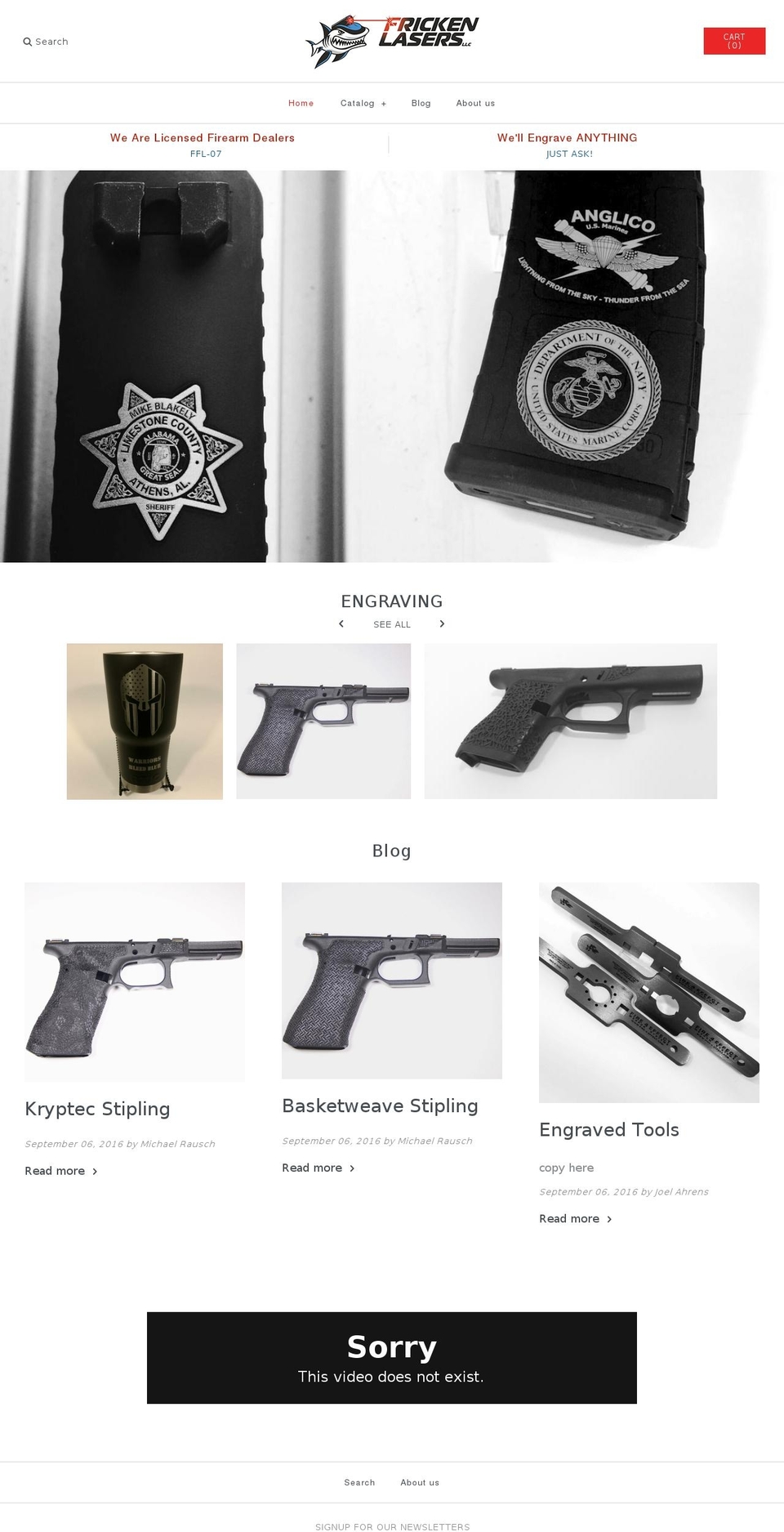fricken-lasers.com shopify website screenshot