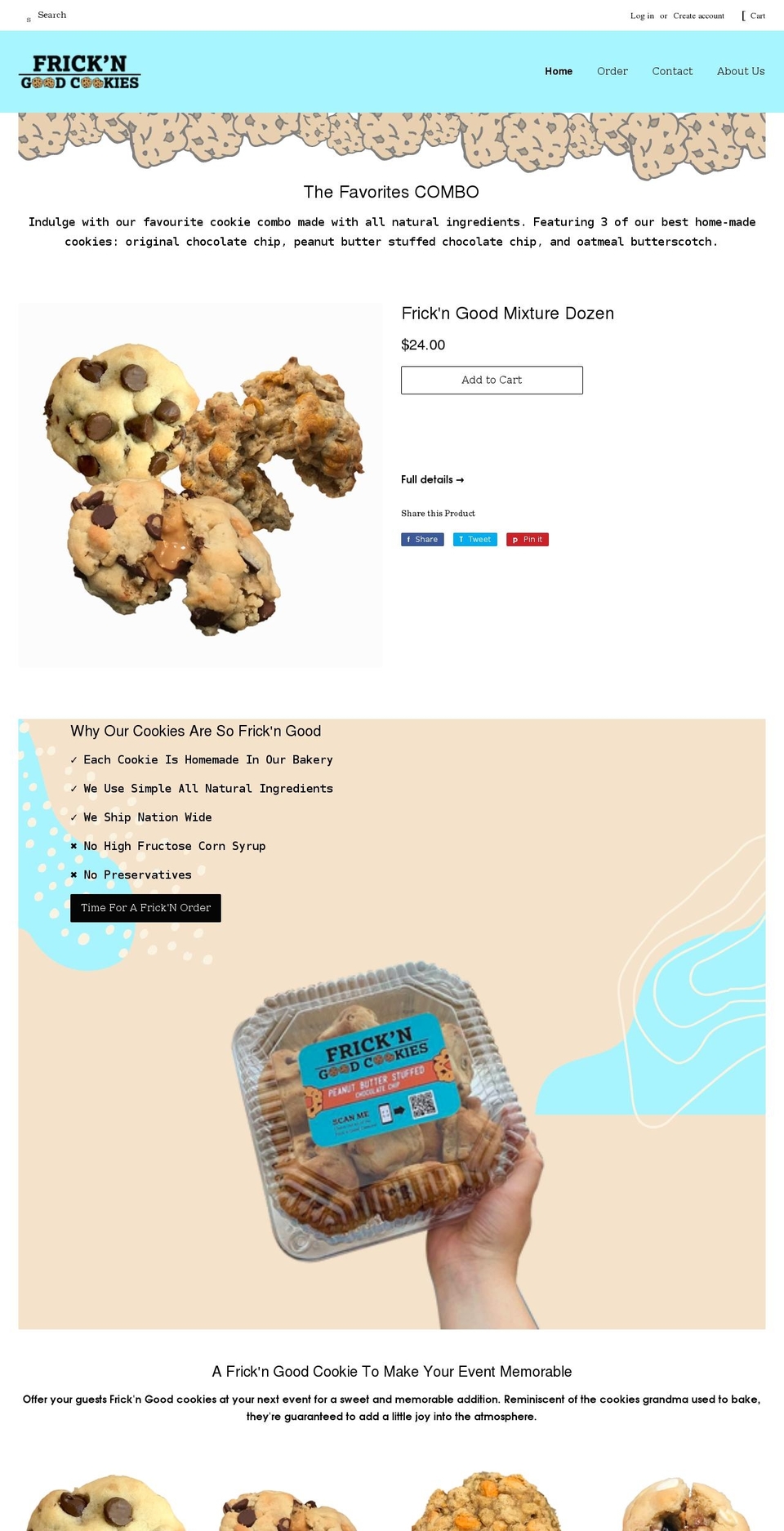 frickngoodcookies.com shopify website screenshot