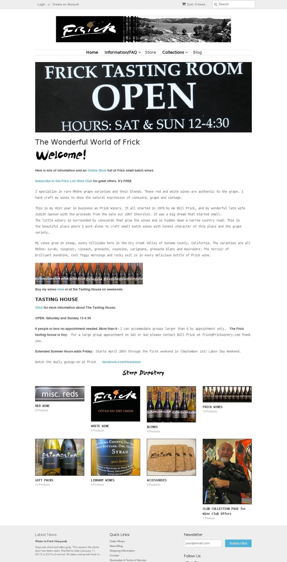 frickwinestore.com shopify website screenshot