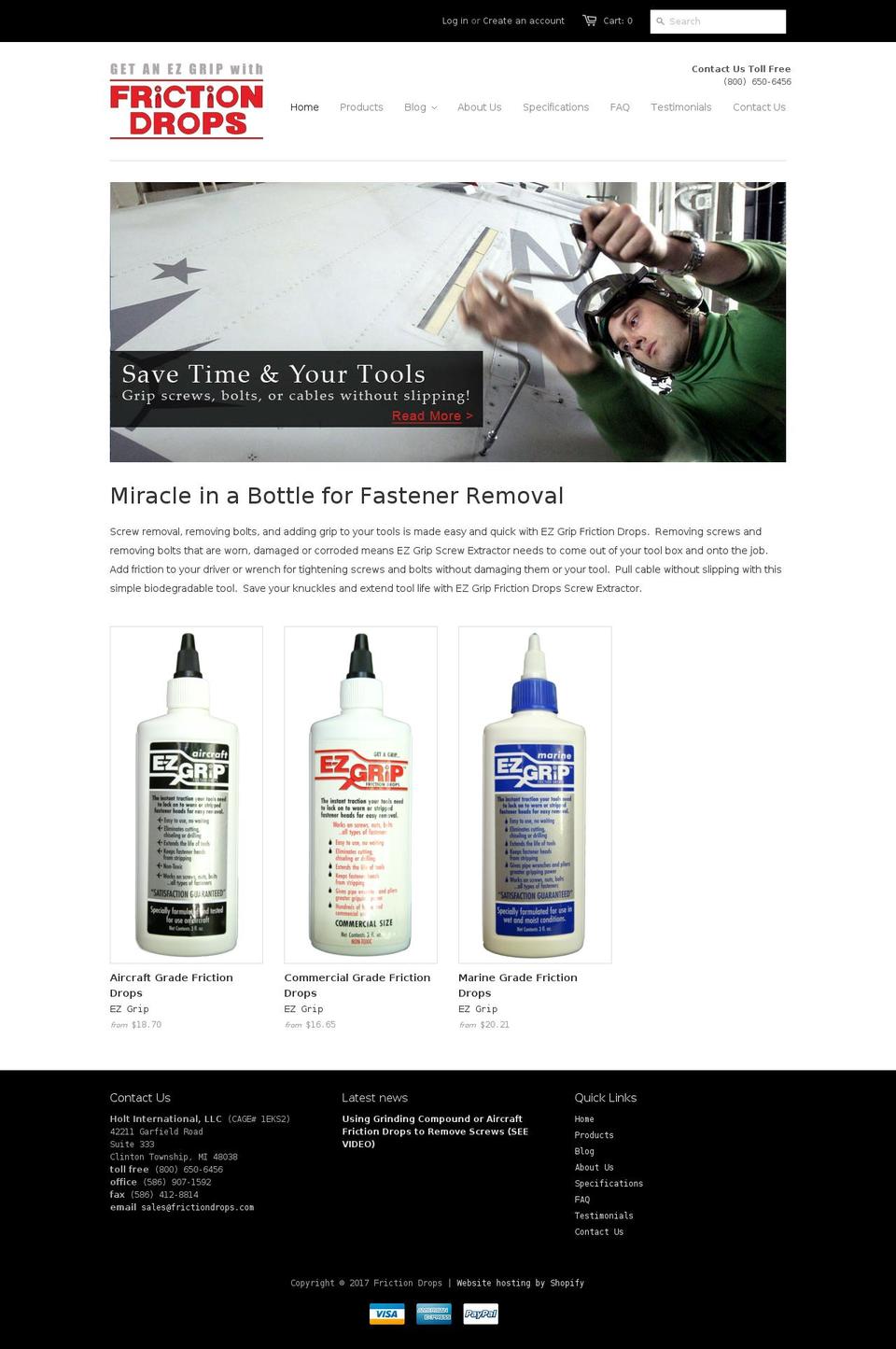frictiondrops.com shopify website screenshot