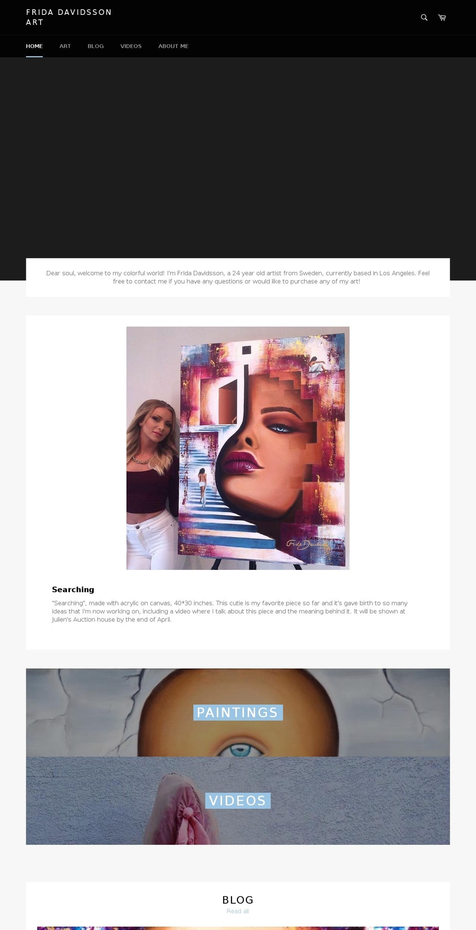 fridadavidsson.com shopify website screenshot