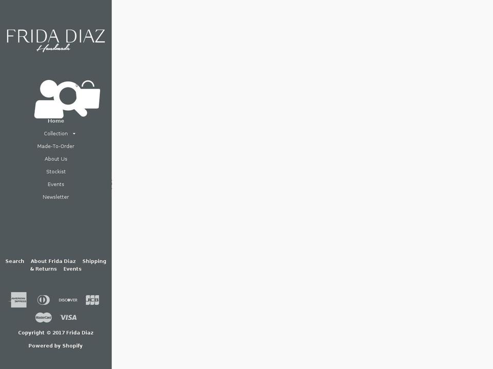 fridadiaz.com shopify website screenshot