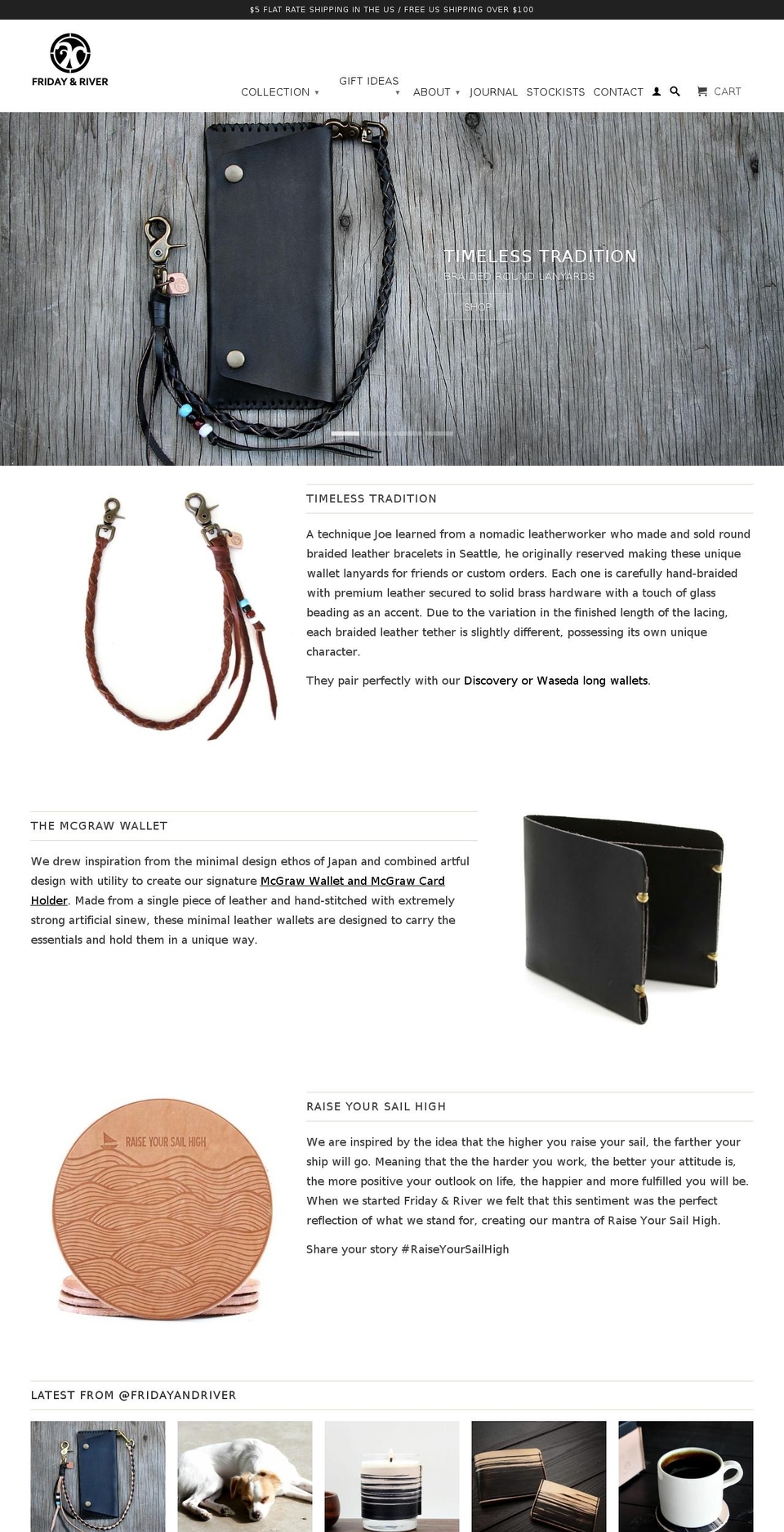 fridayandriver.com shopify website screenshot