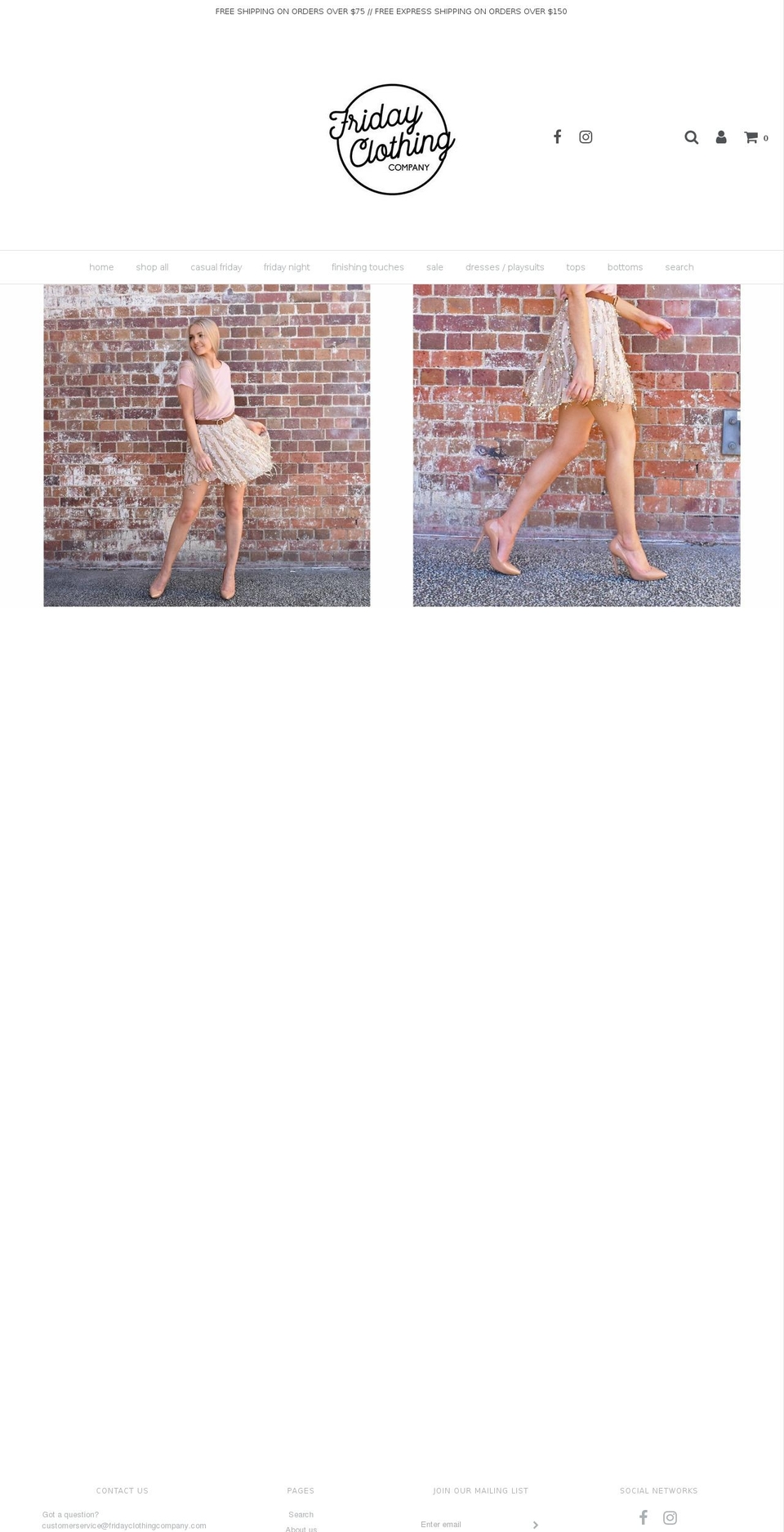 fridayclothingcompany.com shopify website screenshot