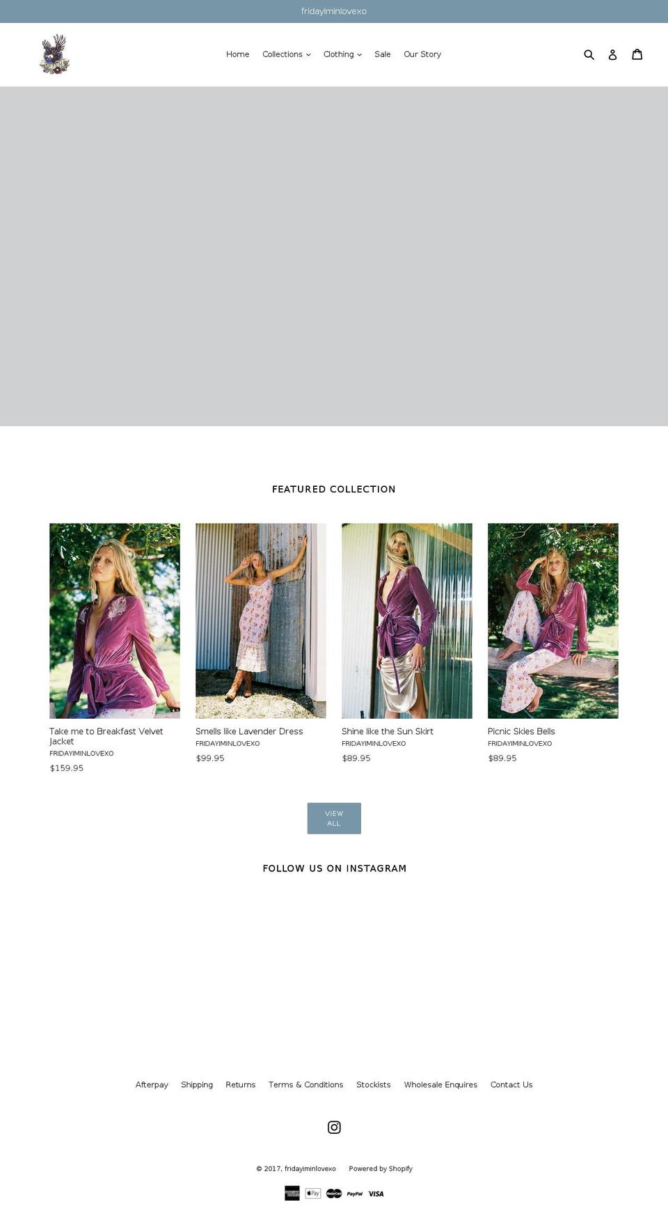 fridayiminlovexo.com shopify website screenshot