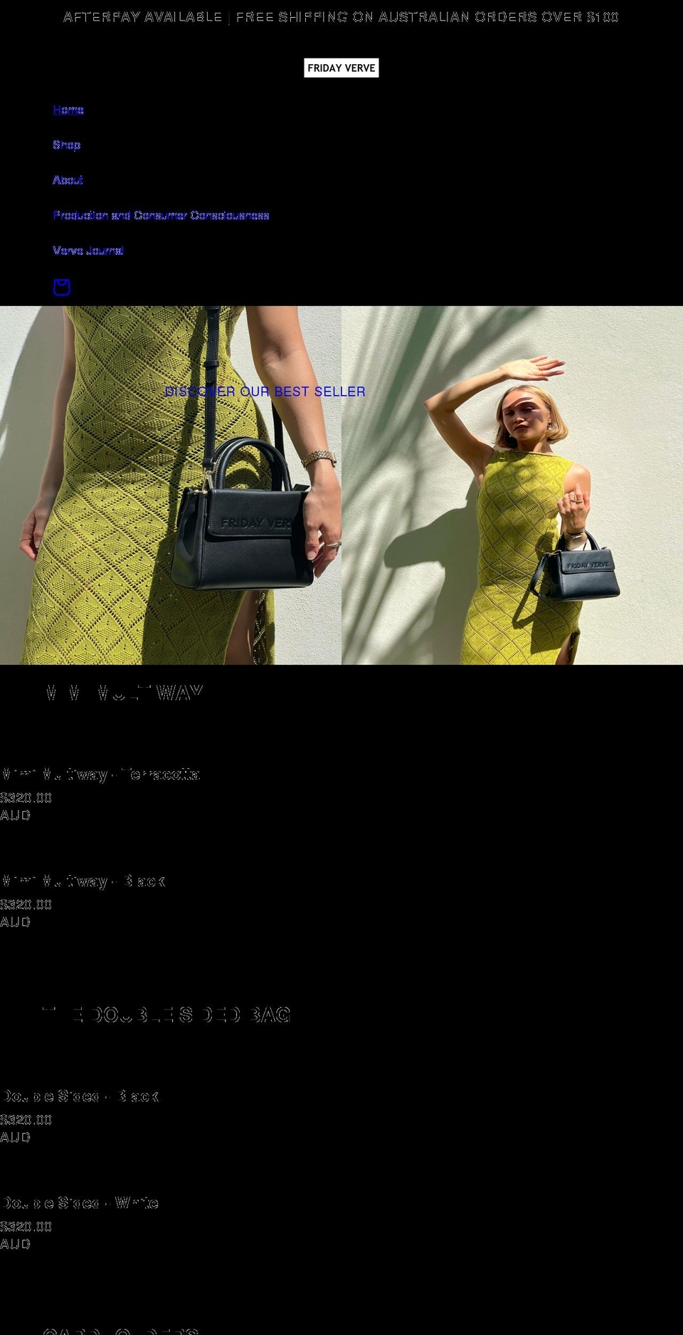 fridayverve.com shopify website screenshot