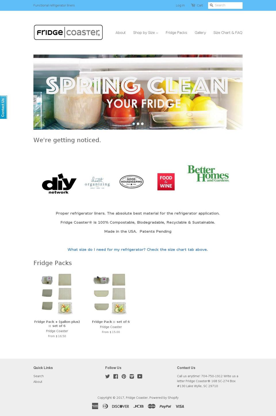 fridgecoaster.com shopify website screenshot