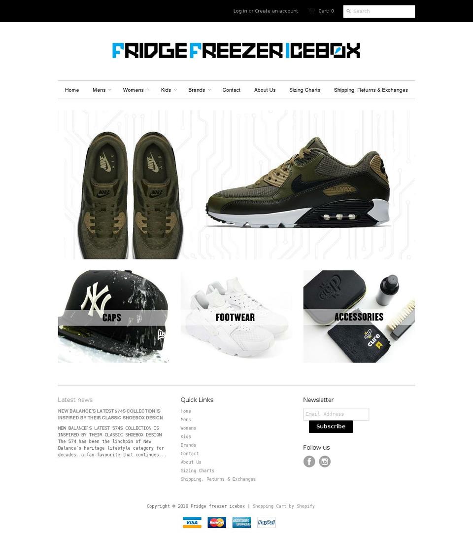 fridgefreezericebox.com — Shopify storefront screenshot
