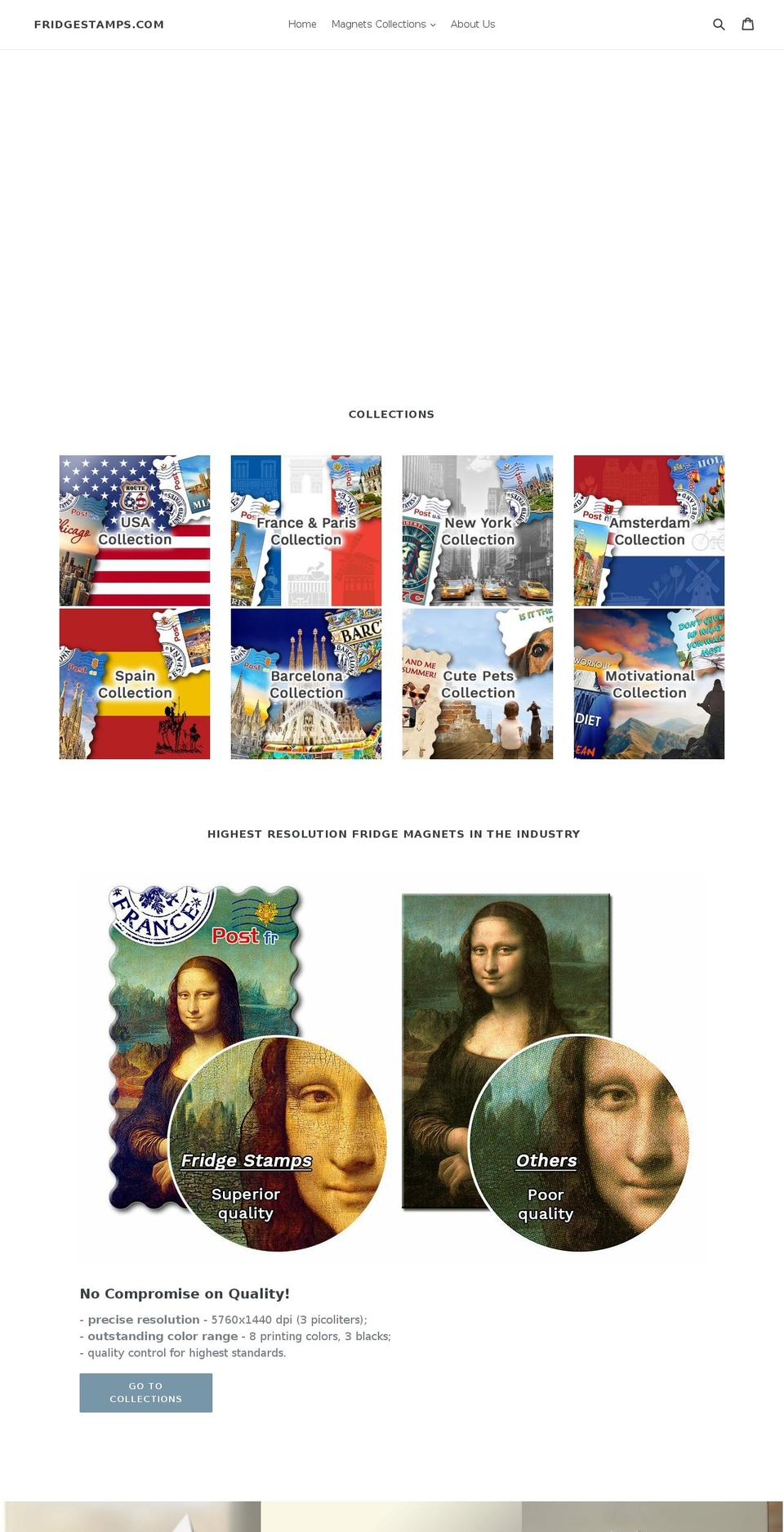 fridgestamps.com shopify website screenshot