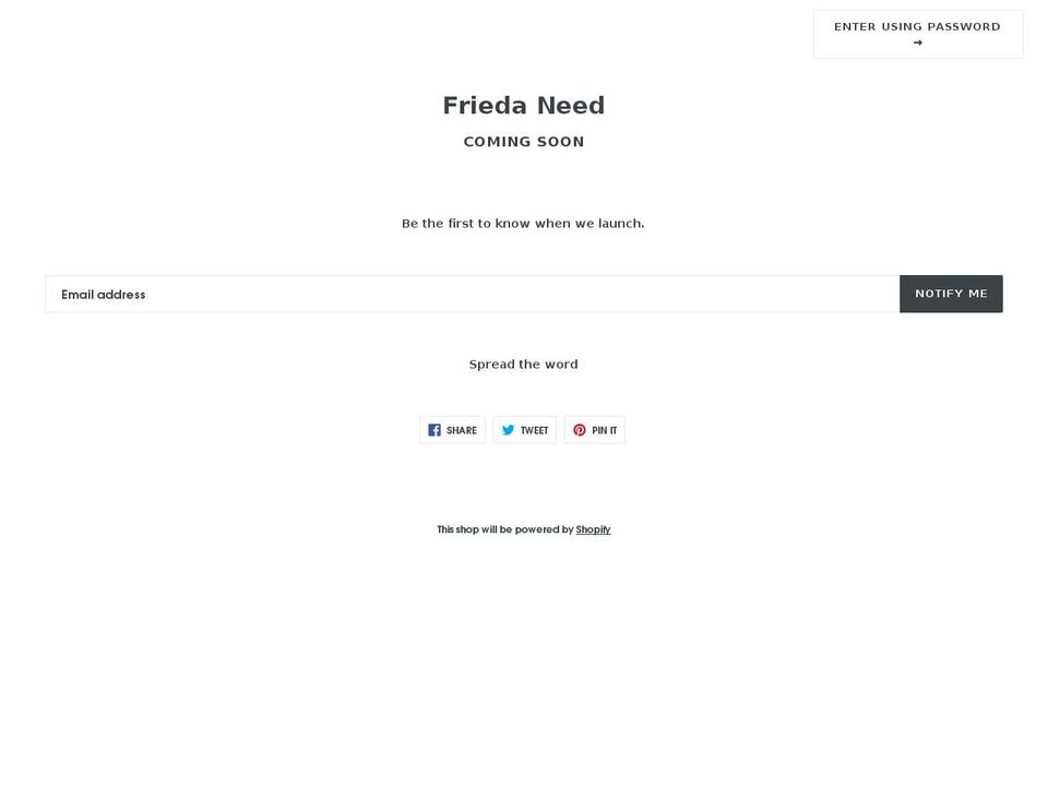 friedaneed.com — Shopify storefront screenshot