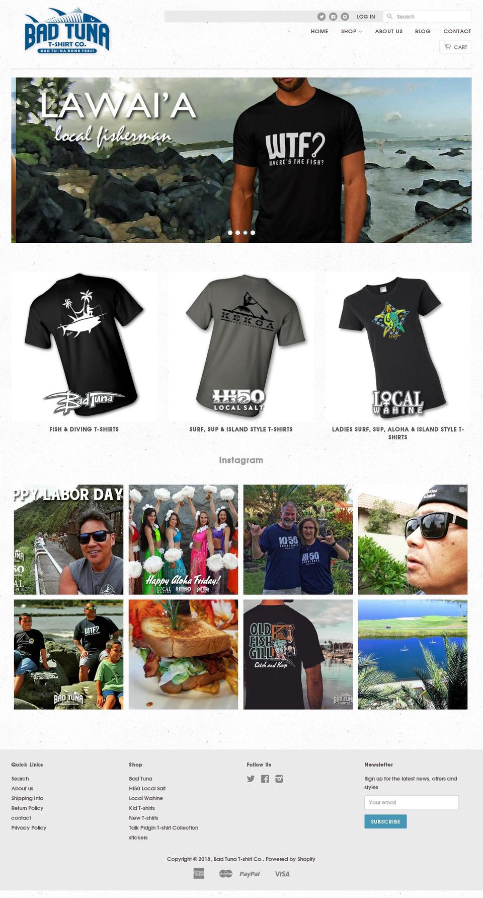 SG of BAD TUNA COMPANY THEME Shopify theme site example friedfishhead.com