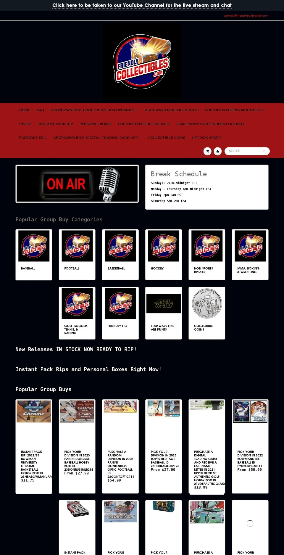friendlycollectibles.com shopify website screenshot