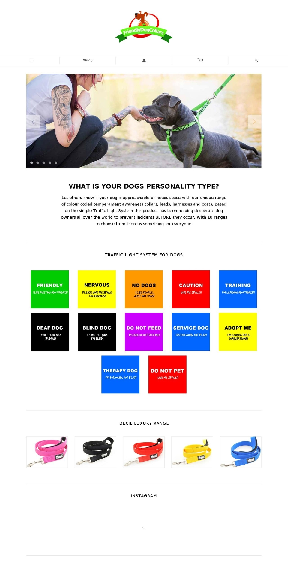 friendlydogcollars.com.au shopify website screenshot