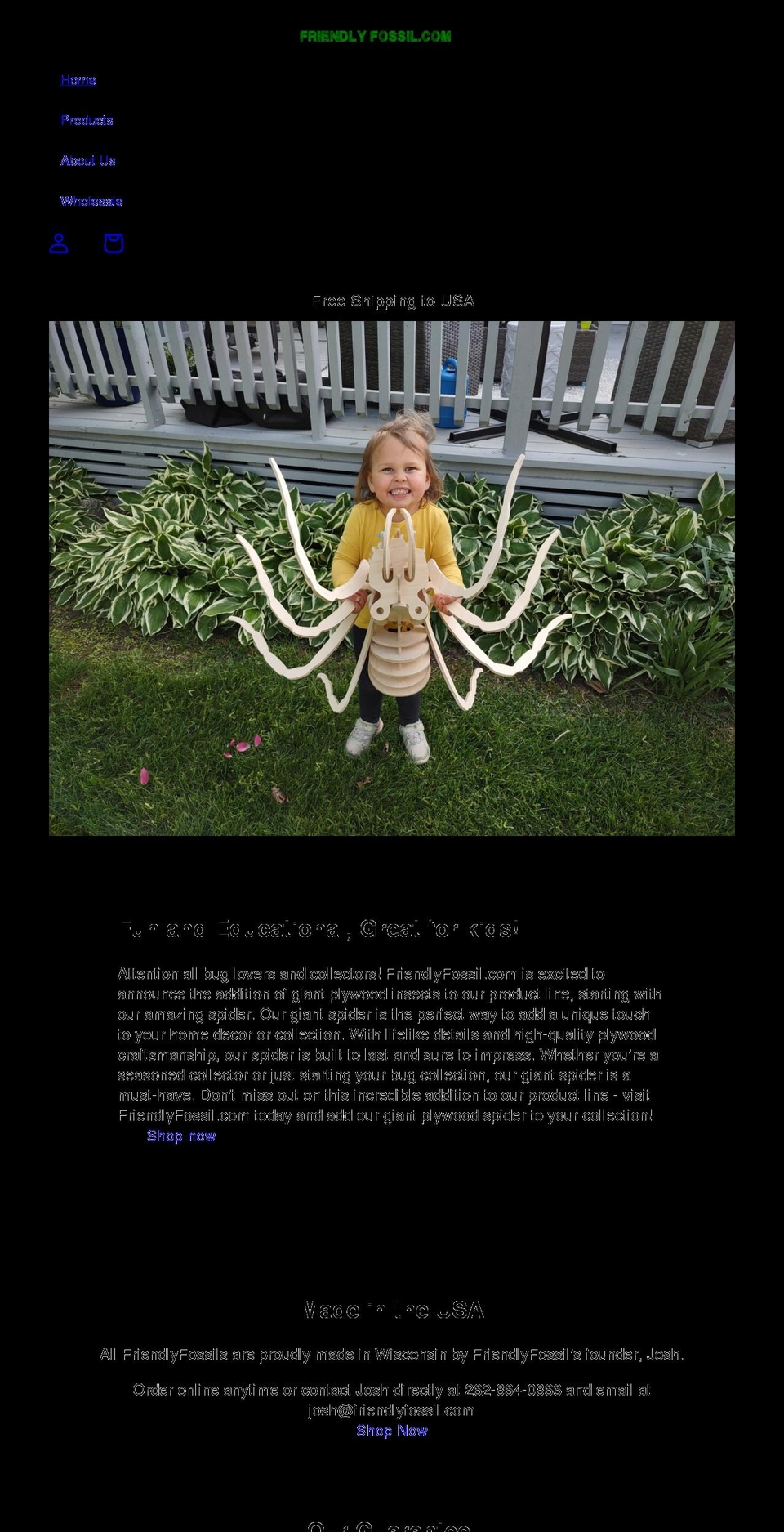 friendlyfossil.com shopify website screenshot