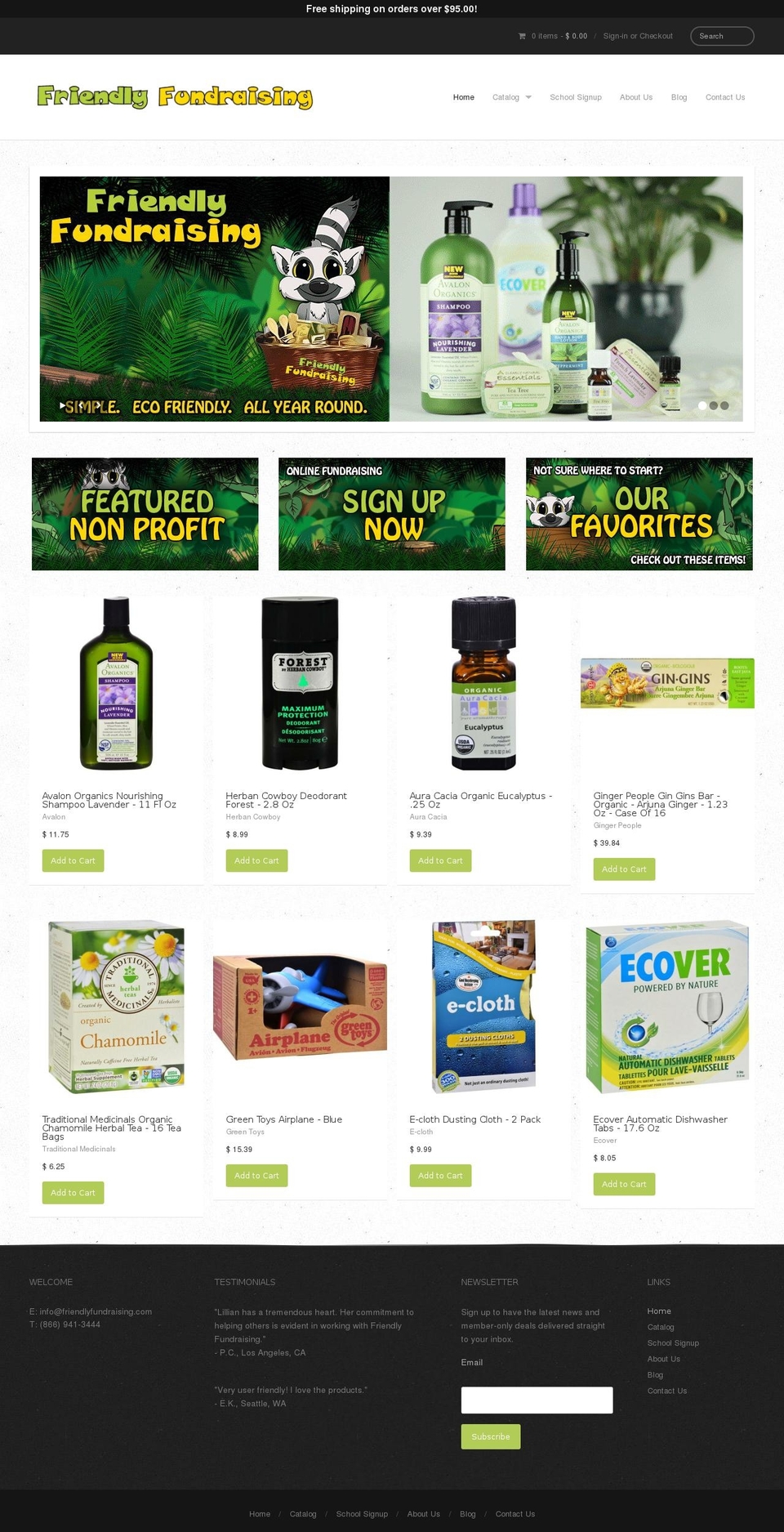 friendlyfundraising.com — Shopify storefront screenshot