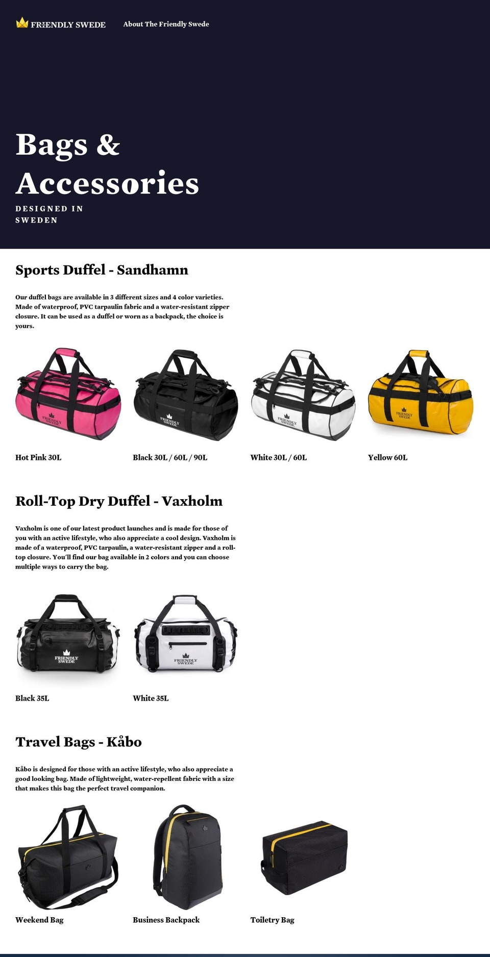 friendlyswede.biz shopify website screenshot