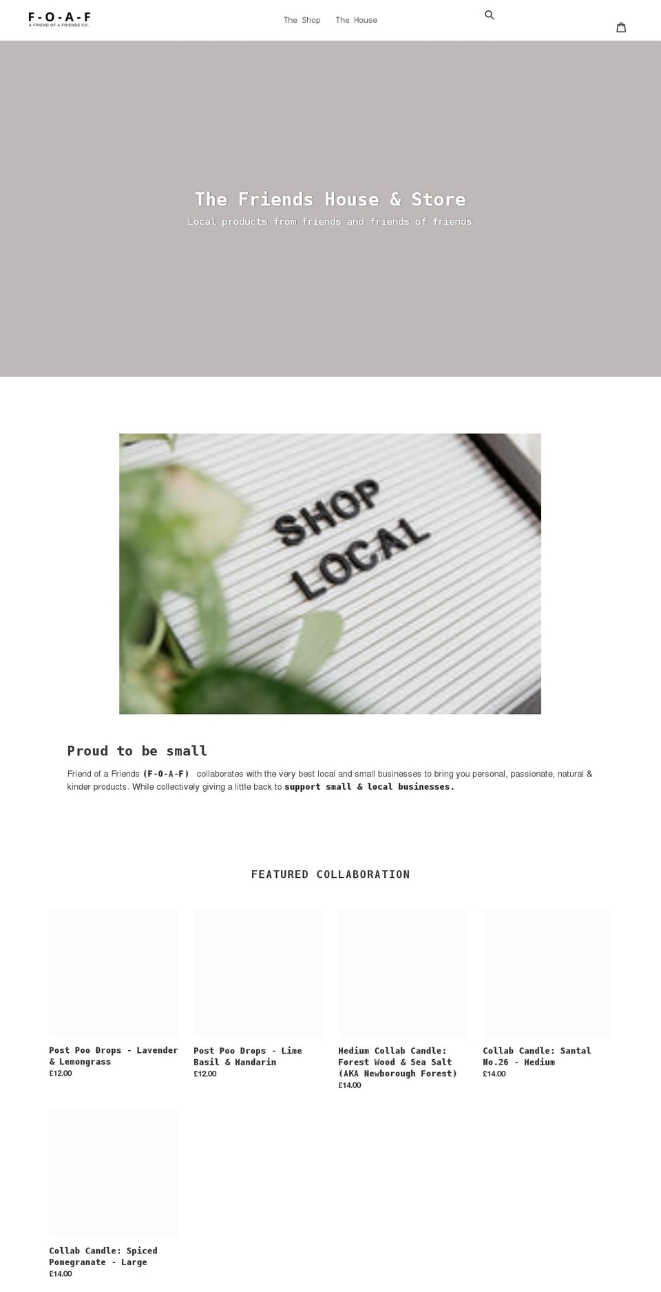 friendofafriend.co.uk shopify website screenshot