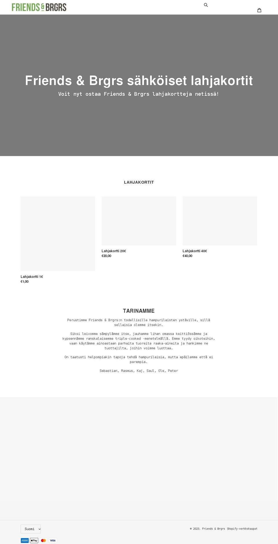 friends-brgrs.myshopify.com shopify website screenshot