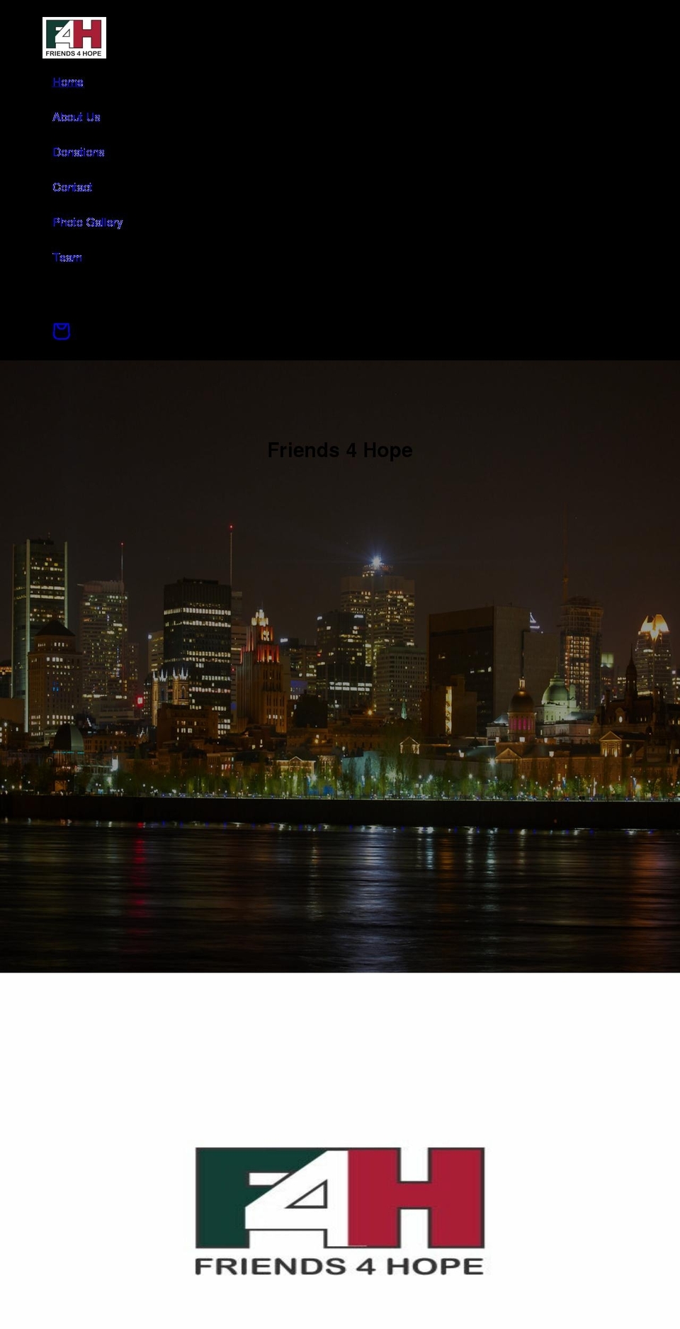 friends4hope.com shopify website screenshot