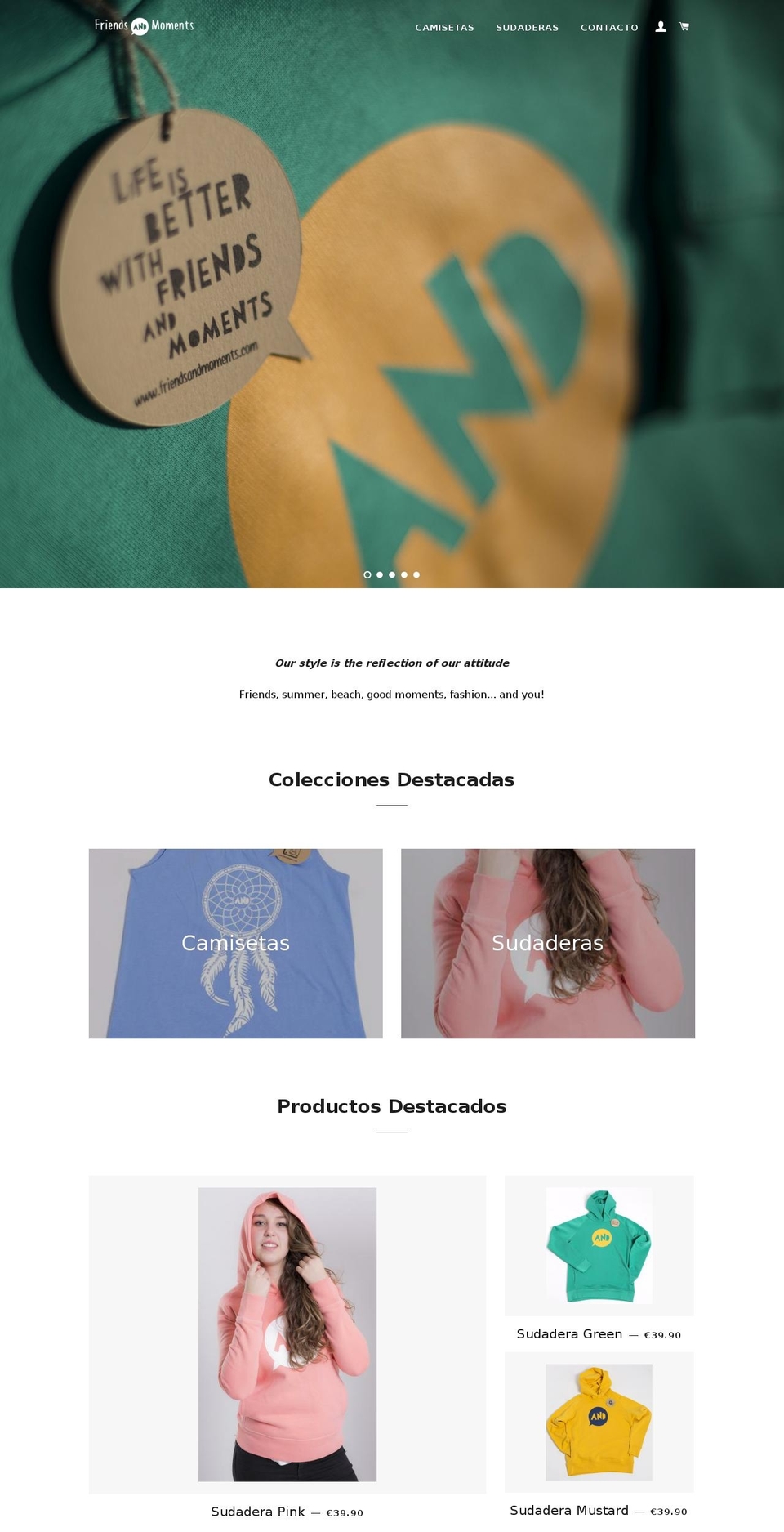 friendsandmoments.com — Shopify storefront screenshot