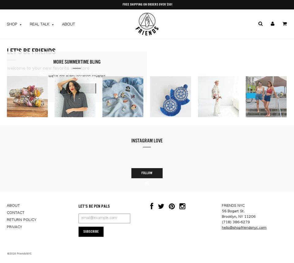 friendsnyc.com shopify website screenshot