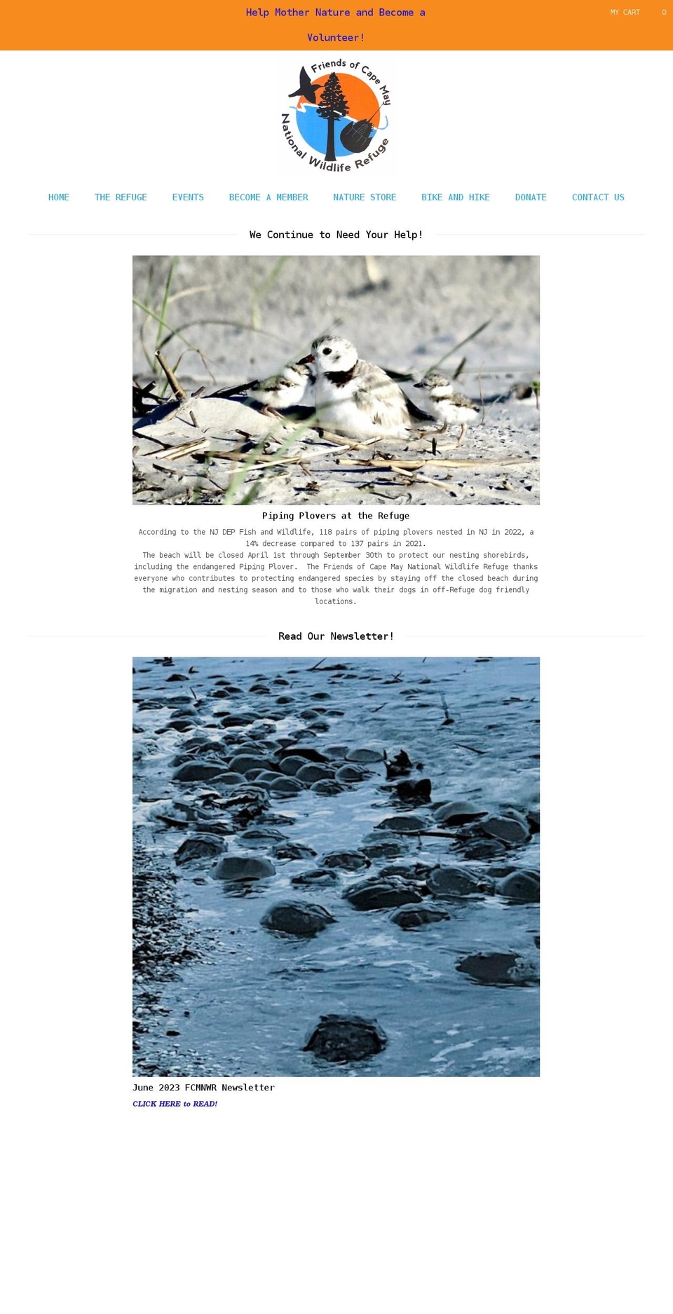 friendsofcapemaynationalwildliferefuge.org shopify website screenshot