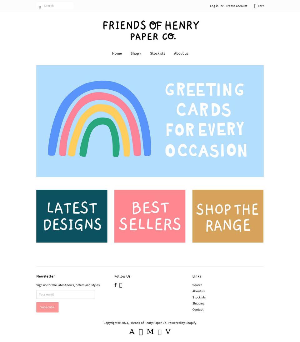 friendsofhenry.com.au shopify website screenshot