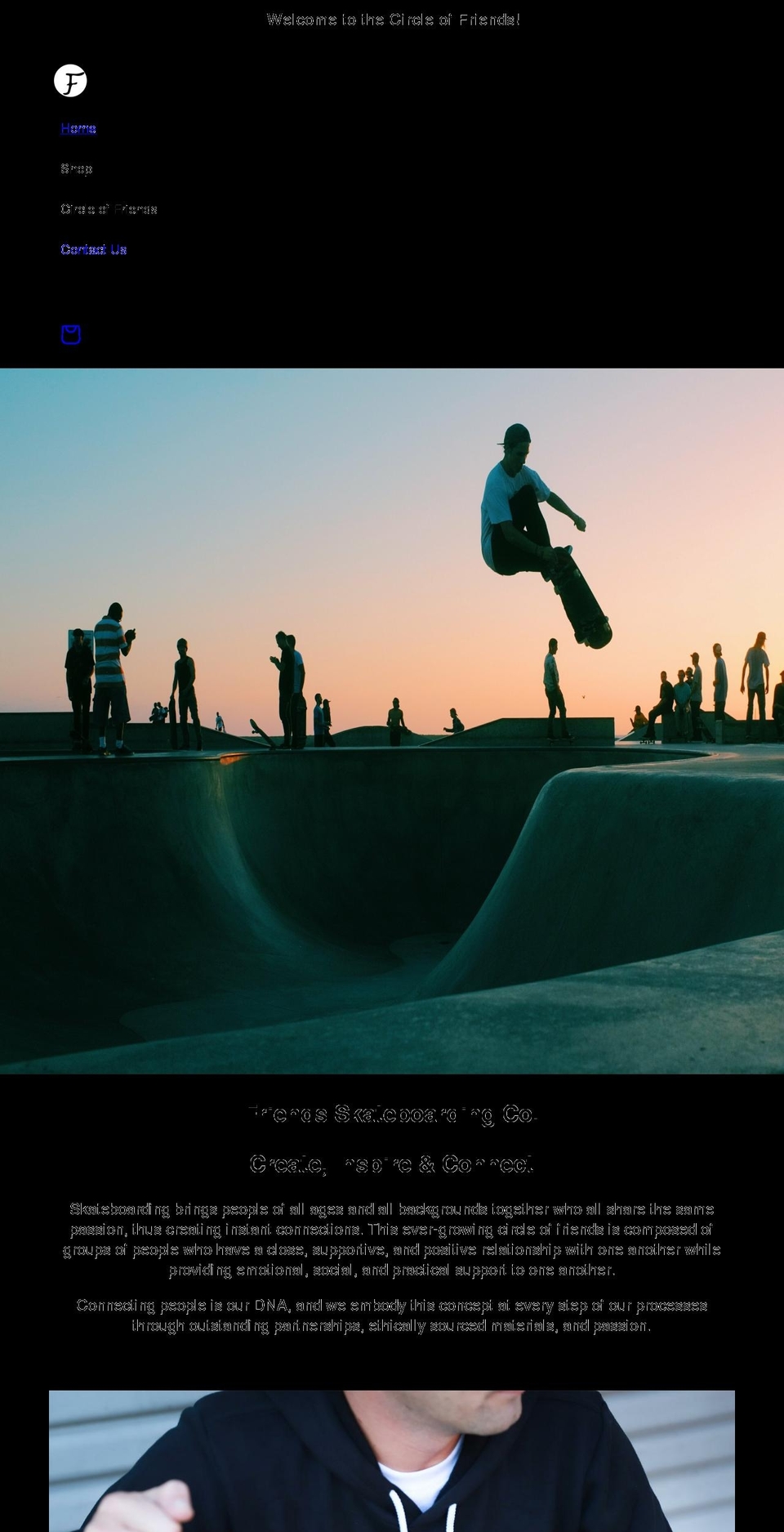friendsskateboarding.com shopify website screenshot