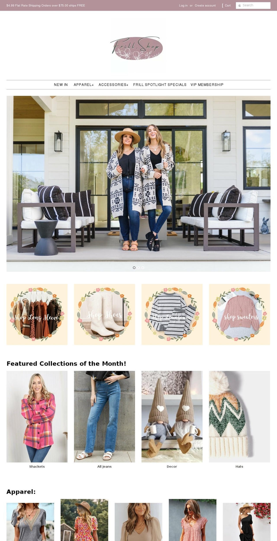 frill.shop shopify website screenshot