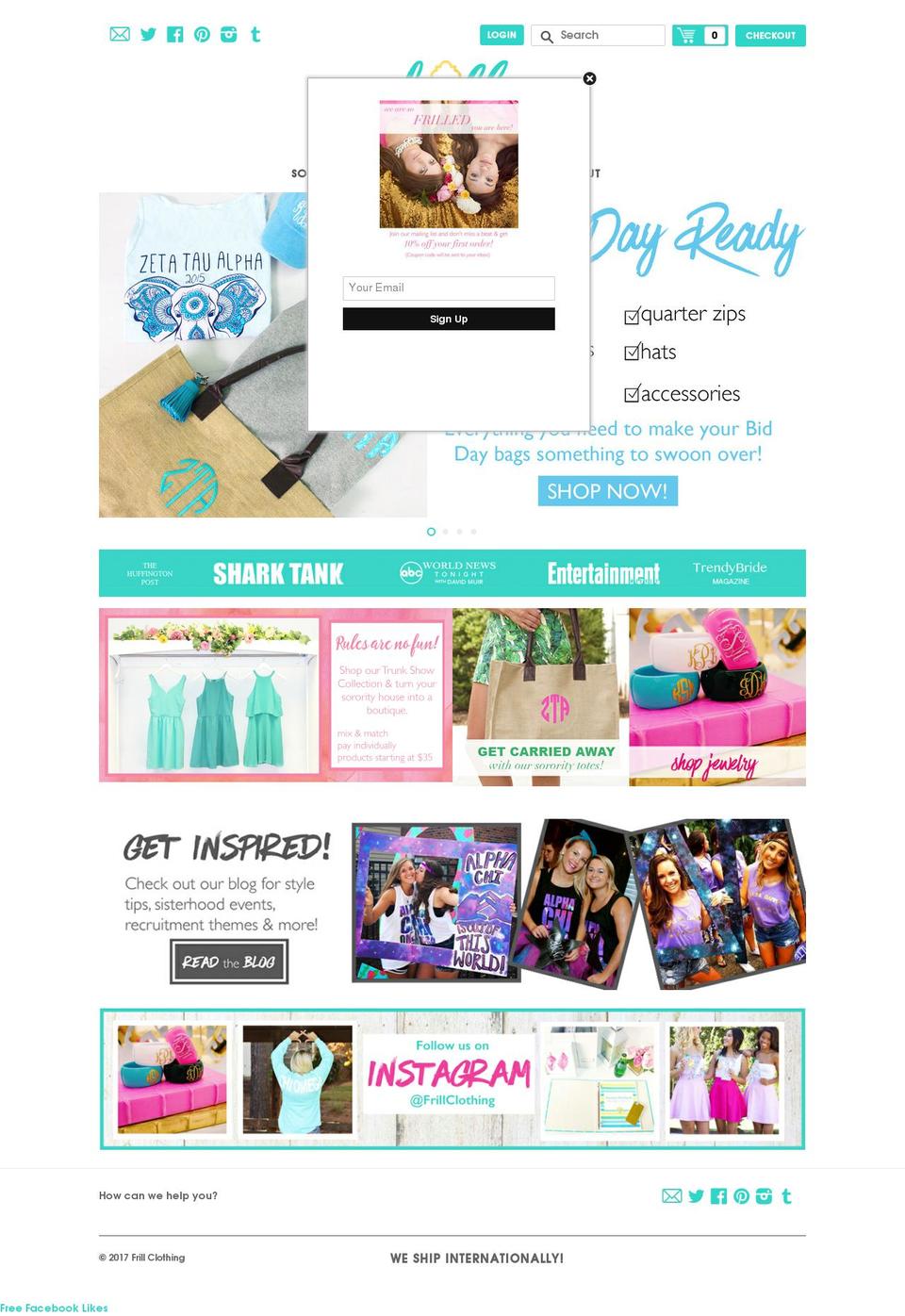 frillclothing.com shopify website screenshot