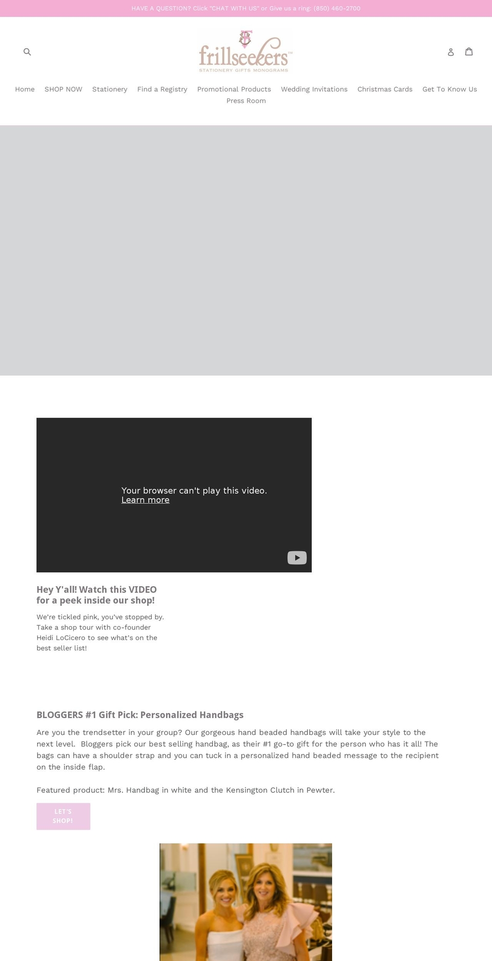 frillseekersgifts.com shopify website screenshot