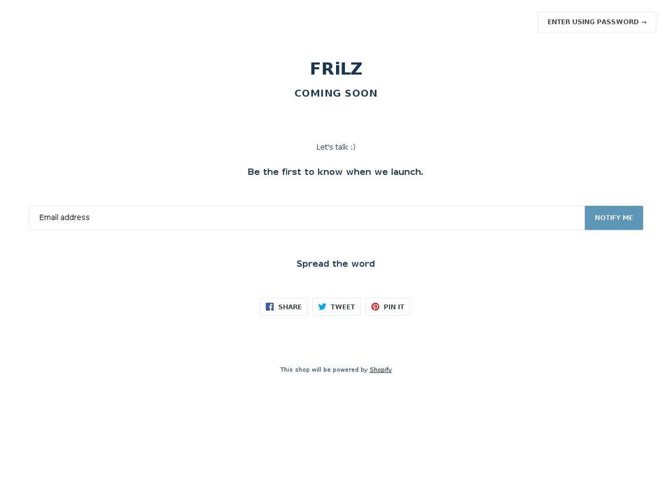 frilz.com — Shopify storefront screenshot