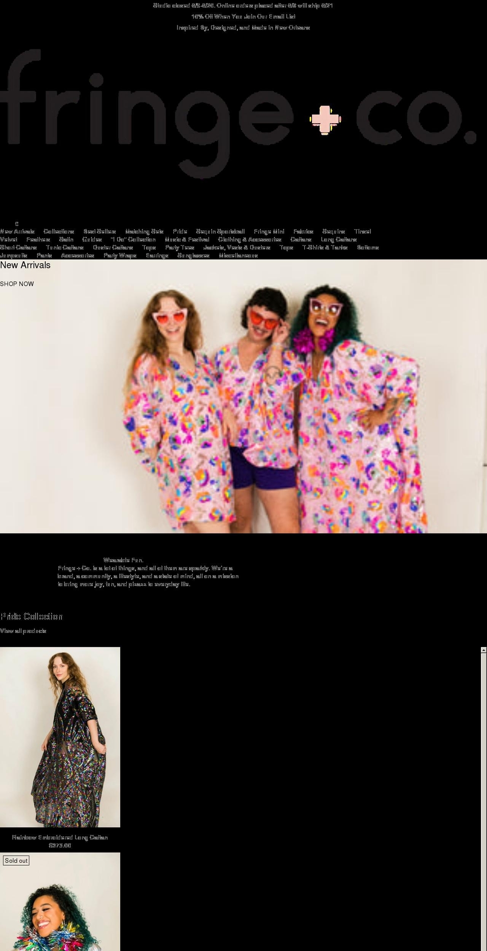 fringe-co.com shopify website screenshot
