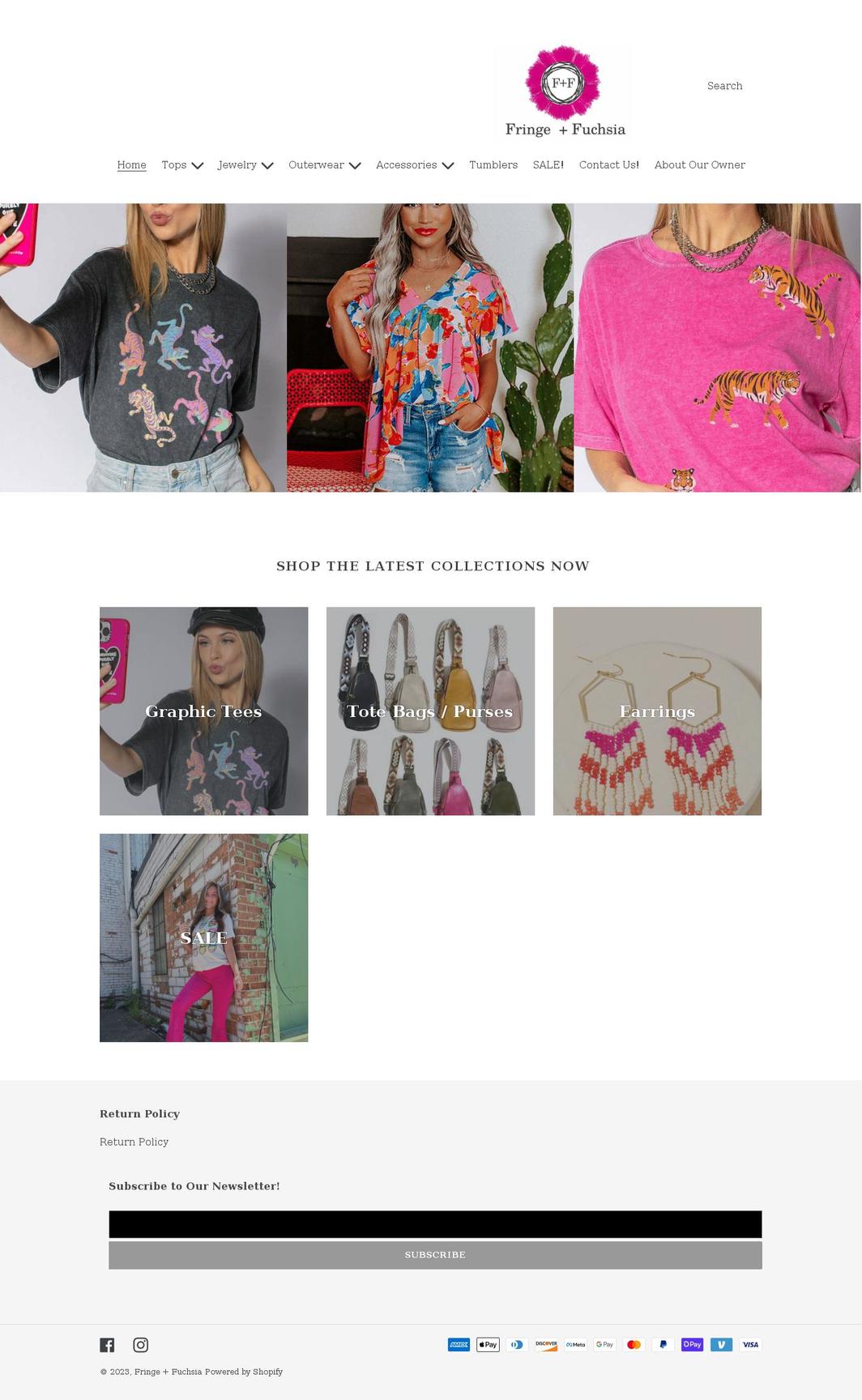 fringeandfuchsia.com shopify website screenshot