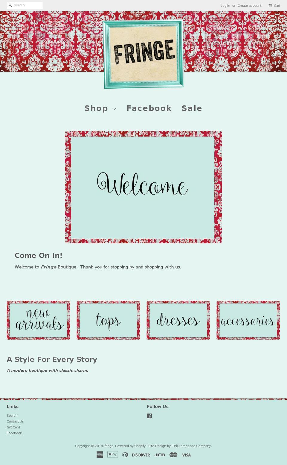fringeboutique.org shopify website screenshot