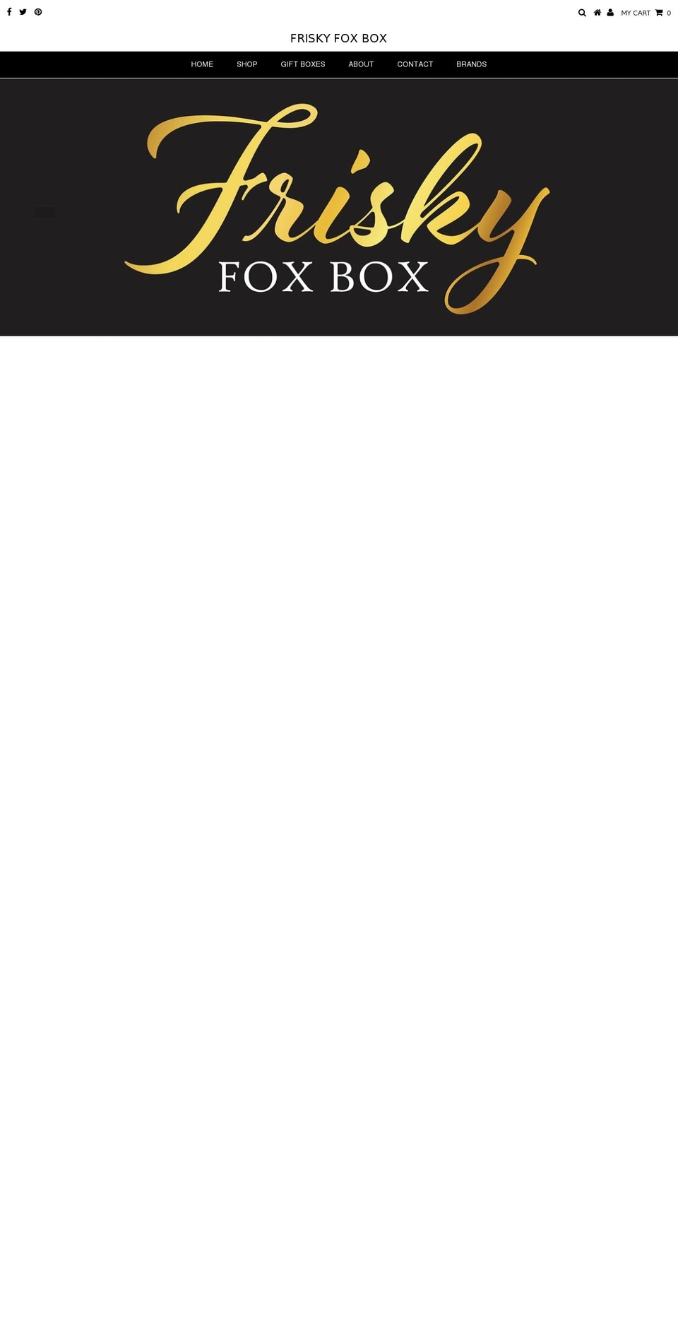 friskyfoxbox.com — Shopify storefront screenshot