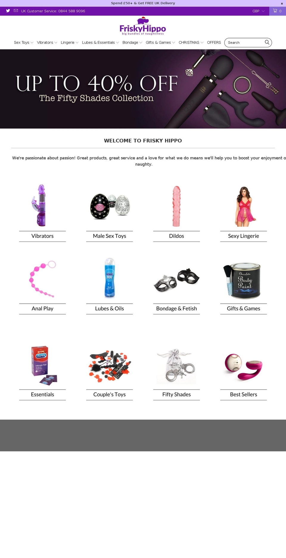 friskyhippo.com shopify website screenshot