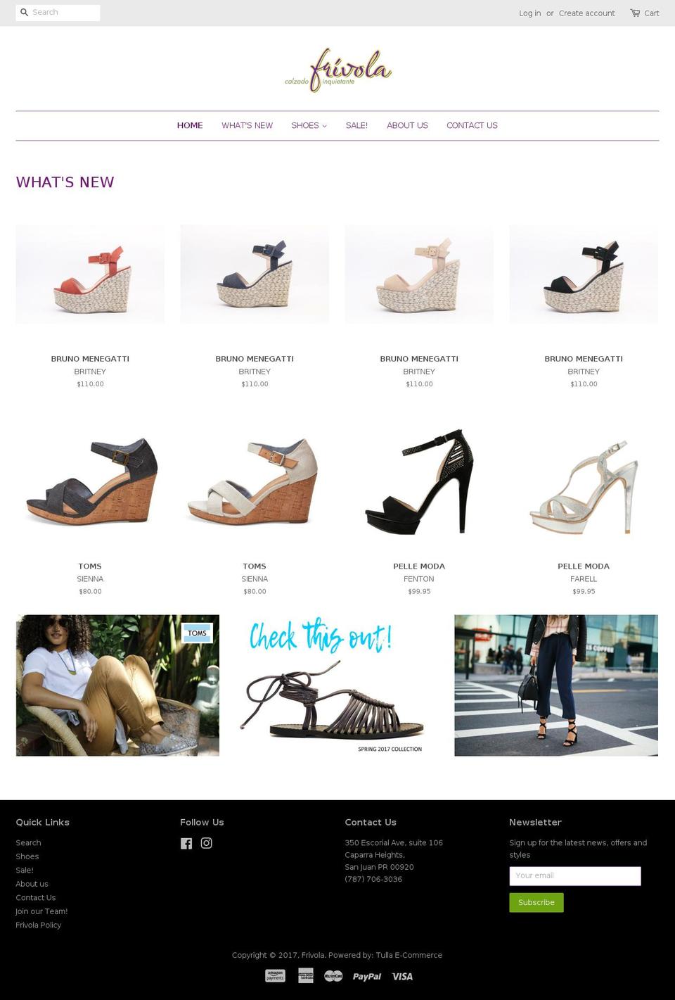 frivola.net shopify website screenshot