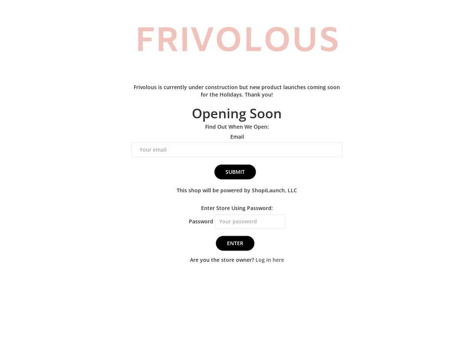 Moltestore home Shopify theme site example frivolous.ca