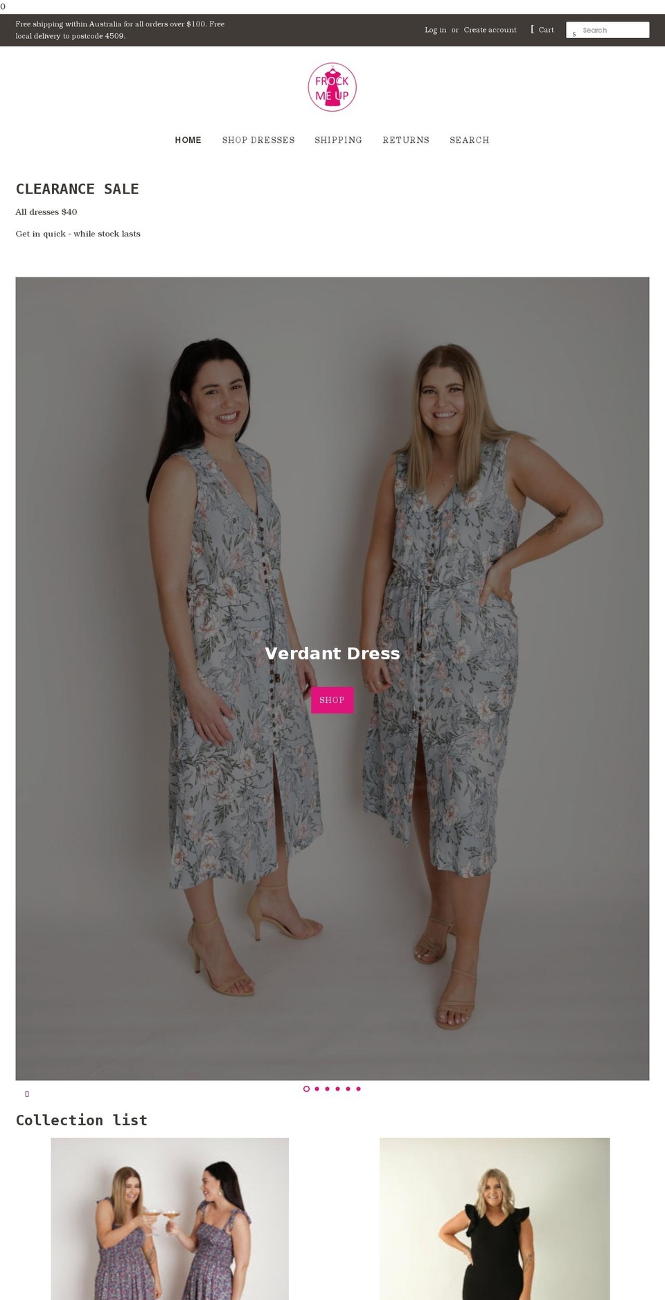 frockmeup.com shopify website screenshot