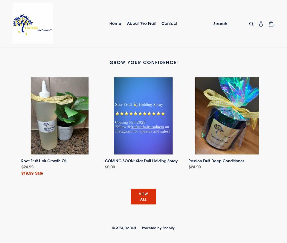 frofruit.com shopify website screenshot
