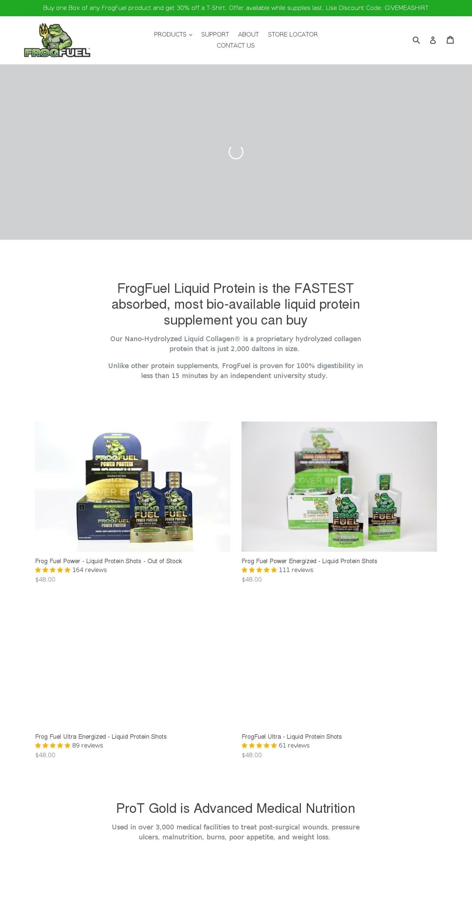 frogfuel.com — Shopify storefront screenshot