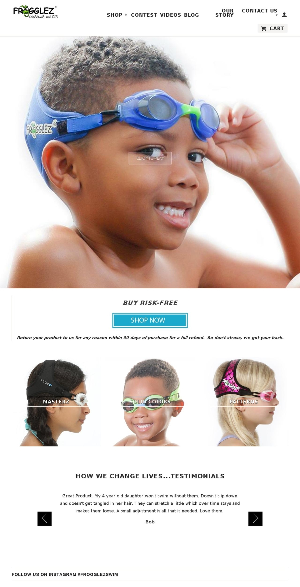 frogglegoggles.com — Shopify storefront screenshot