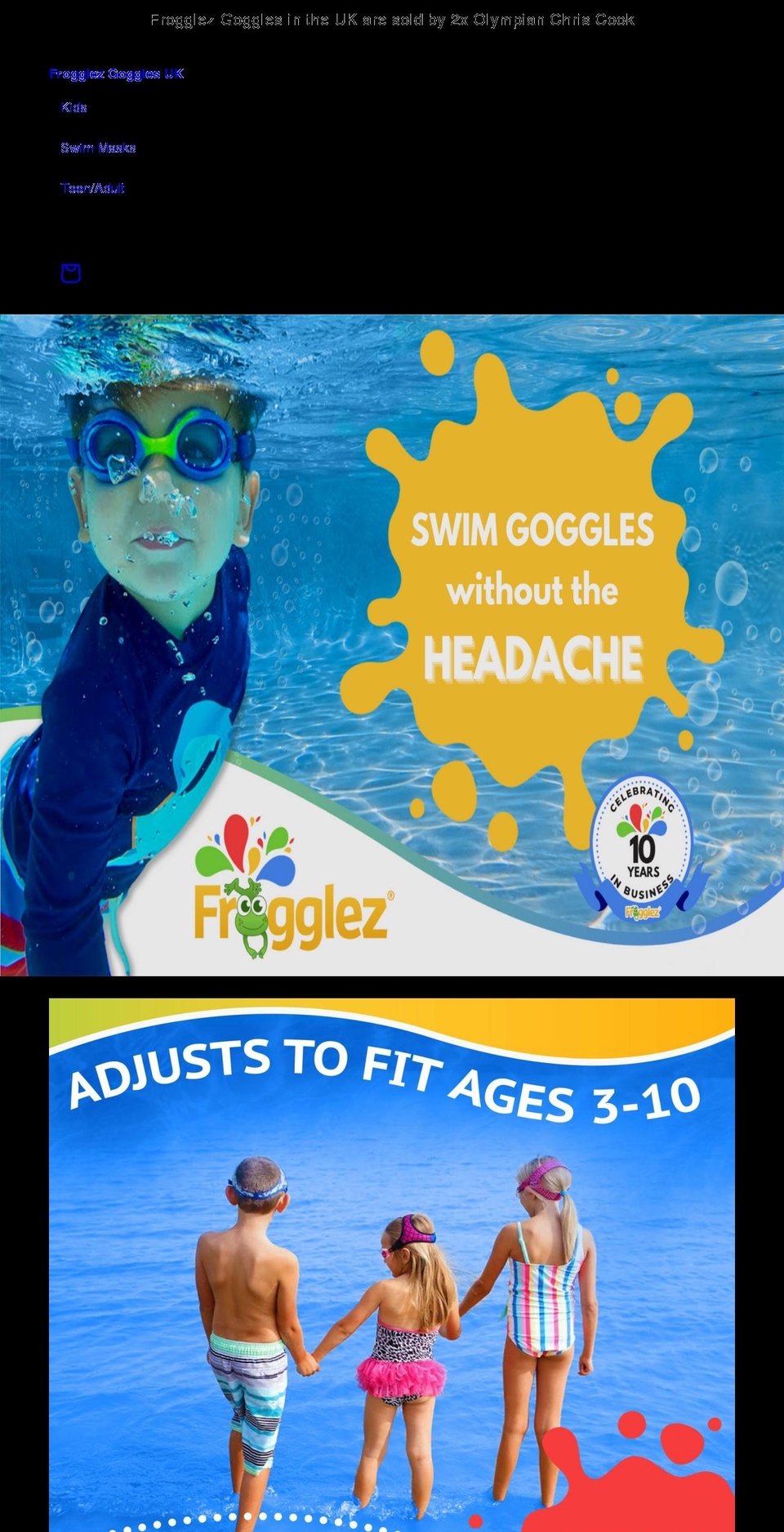 frogglezgoggles.co.uk shopify website screenshot