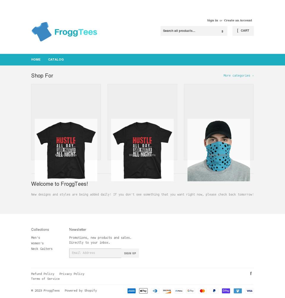 froggtees.com shopify website screenshot
